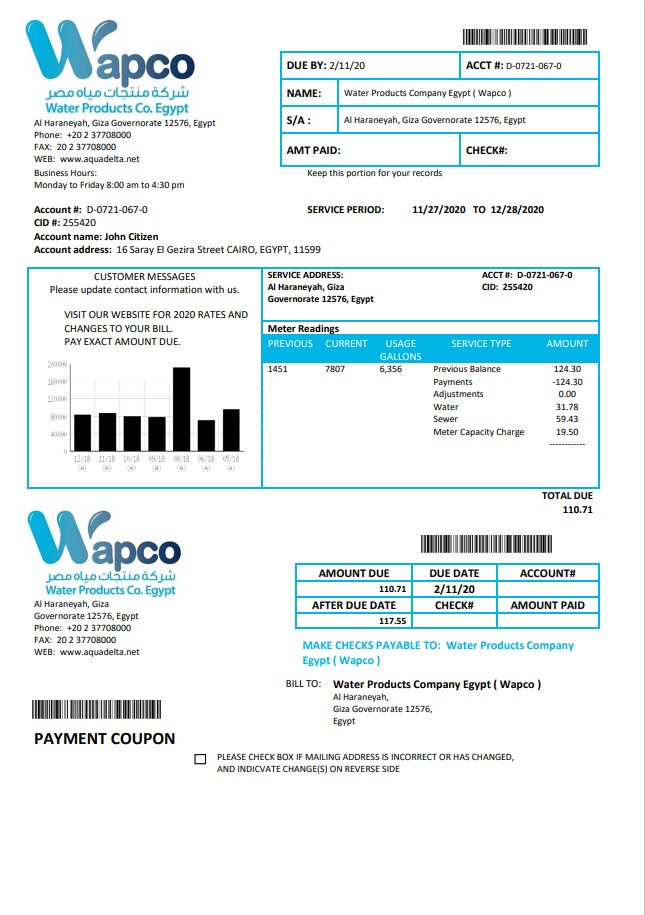  Minol USA business utility bill 
